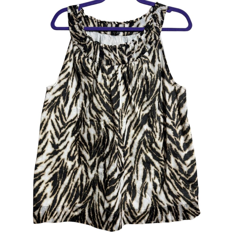 Talbots Animal‎ Print Cotton Lined Tank Top - Size 14
